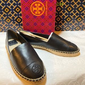 NWT! Tory Burch Color Block Flat Espadrille Black Size 6.5